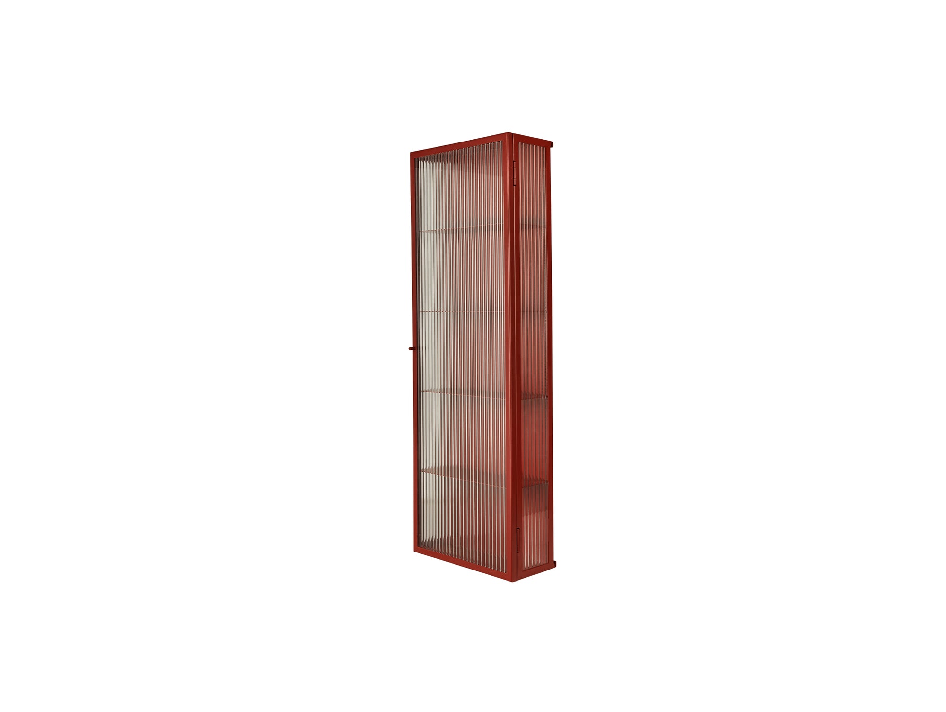 Haze Wall Cabinet - Tall by Ferm Living - Oxide Red / Reeded Glass