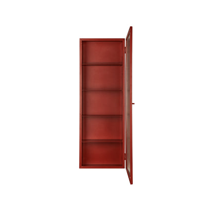 Haze Wall Cabinet - Tall by Ferm Living - Oxide Red / Reeded Glass