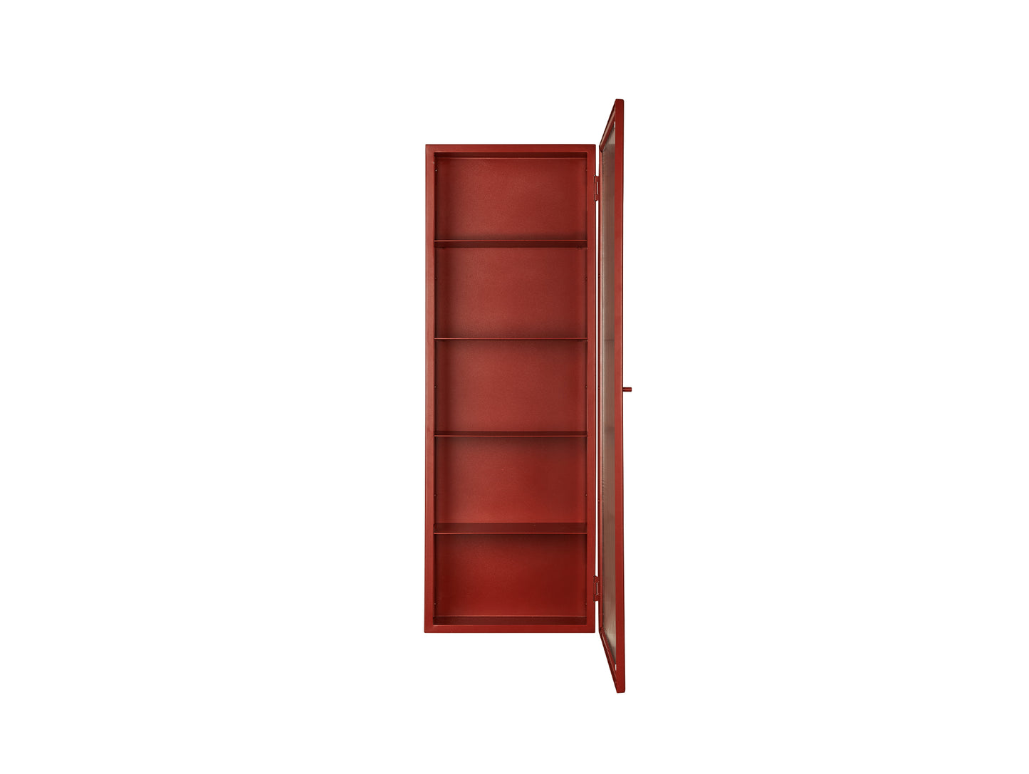 Haze Wall Cabinet - Tall by Ferm Living - Oxide Red / Reeded Glass