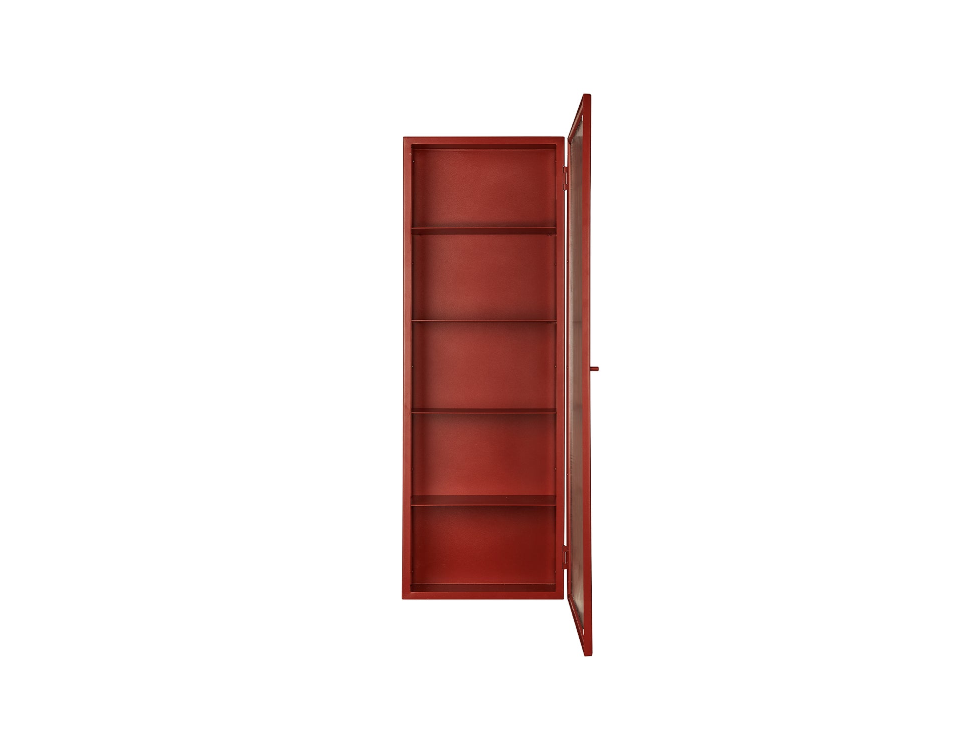Haze Wall Cabinet - Tall by Ferm Living - Oxide Red / Reeded Glass