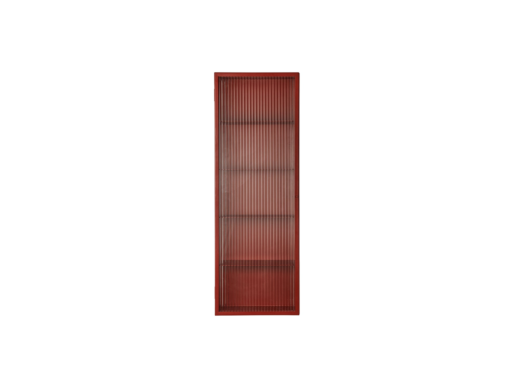Haze Wall Cabinet - Tall by Ferm Living - Oxide Red / Reeded Glass