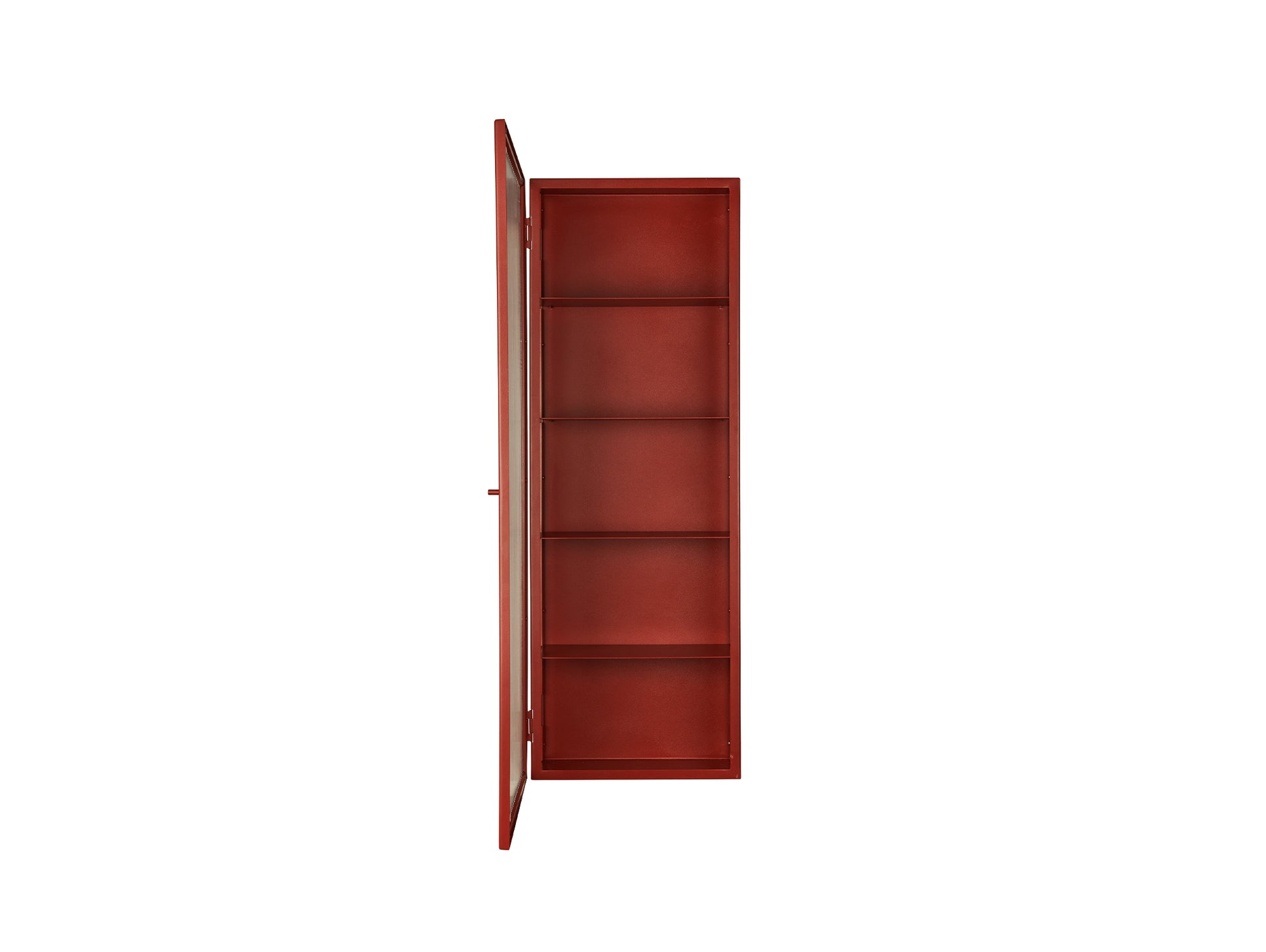 Haze Wall Cabinet - Tall by Ferm Living - Oxide Red / Reeded Glass