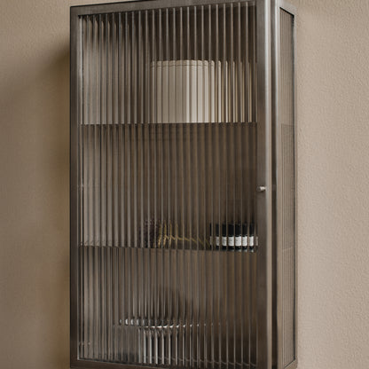 Haze Wall Cabinet by Ferm Living - Stainless Steel / Reeded Glass