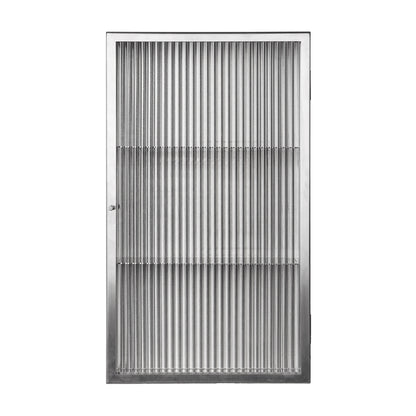 Haze Wall Cabinet by Ferm Living - Stainless Steel / Reeded Glass