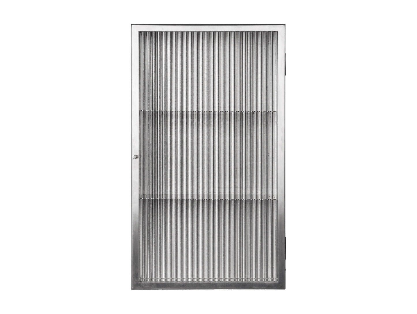 Haze Wall Cabinet by Ferm Living - Stainless Steel / Reeded Glass
