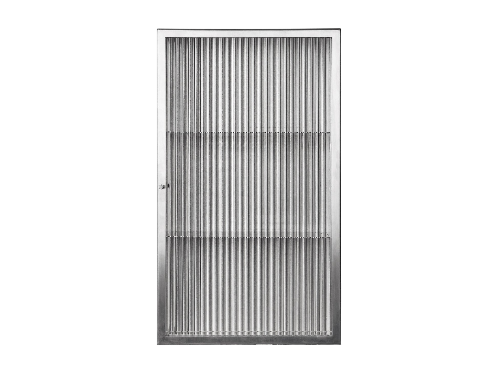 Haze Wall Cabinet by Ferm Living - Stainless Steel / Reeded Glass