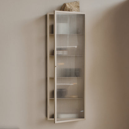 Haze Wall Cabinet - Tall by Ferm Living - Cashmere / Reeded Glass