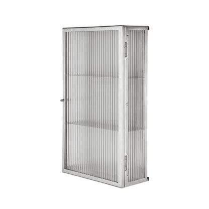 Haze Wall Cabinet by Ferm Living - Stainless Steel / Reeded Glass