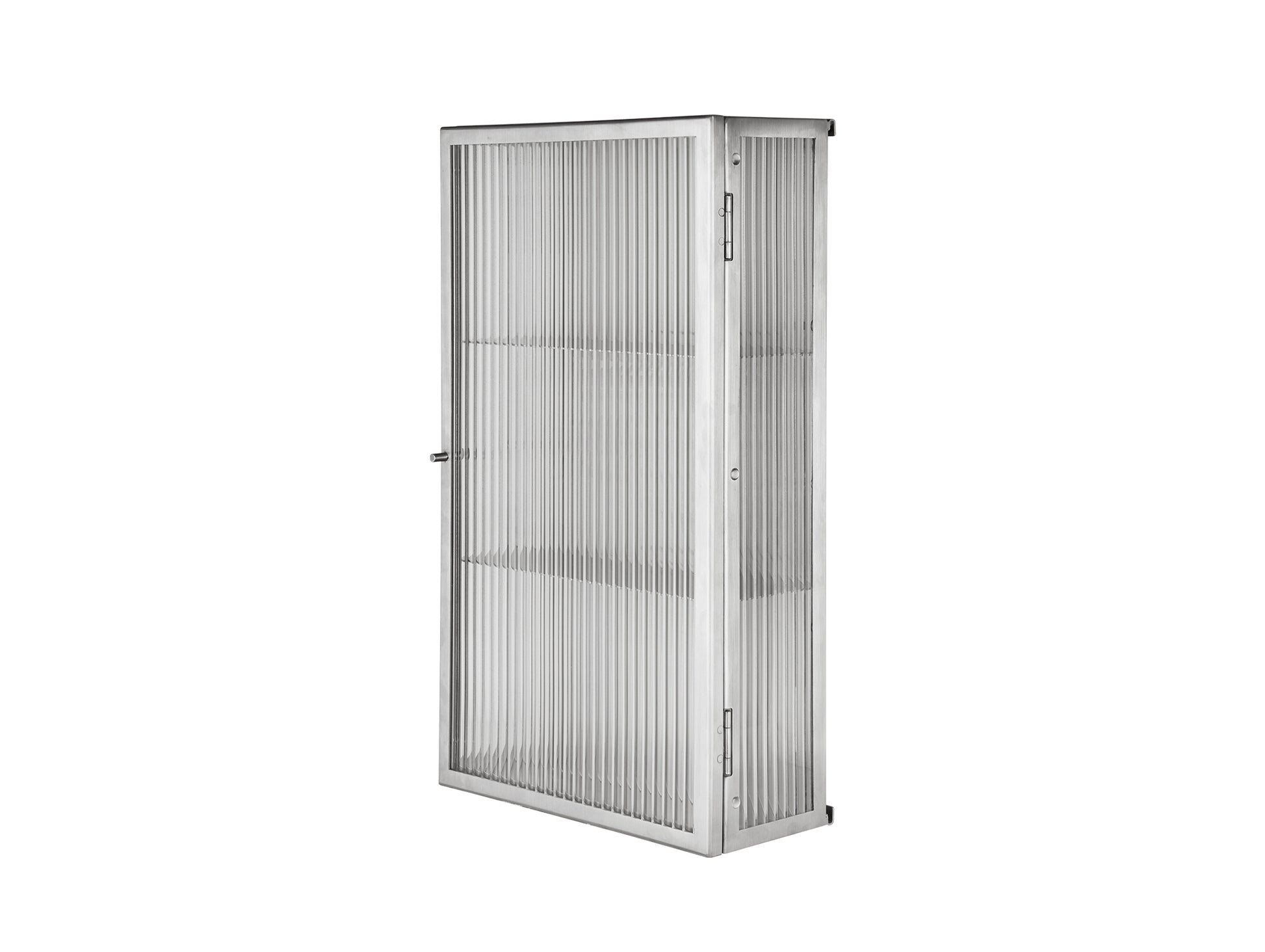 Haze Wall Cabinet by Ferm Living - Stainless Steel / Reeded Glass