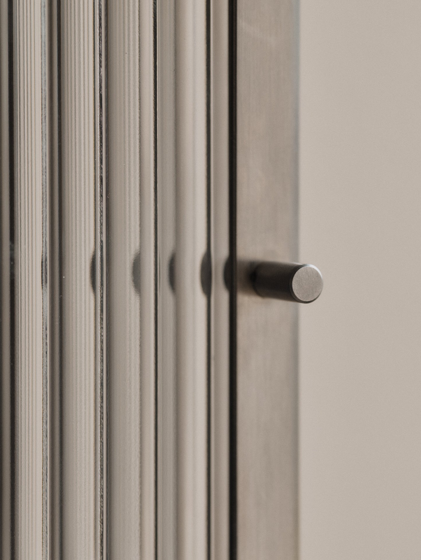 Haze Wall Cabinet - Tall by Ferm Living - Stainless Steel / Reeded Glass