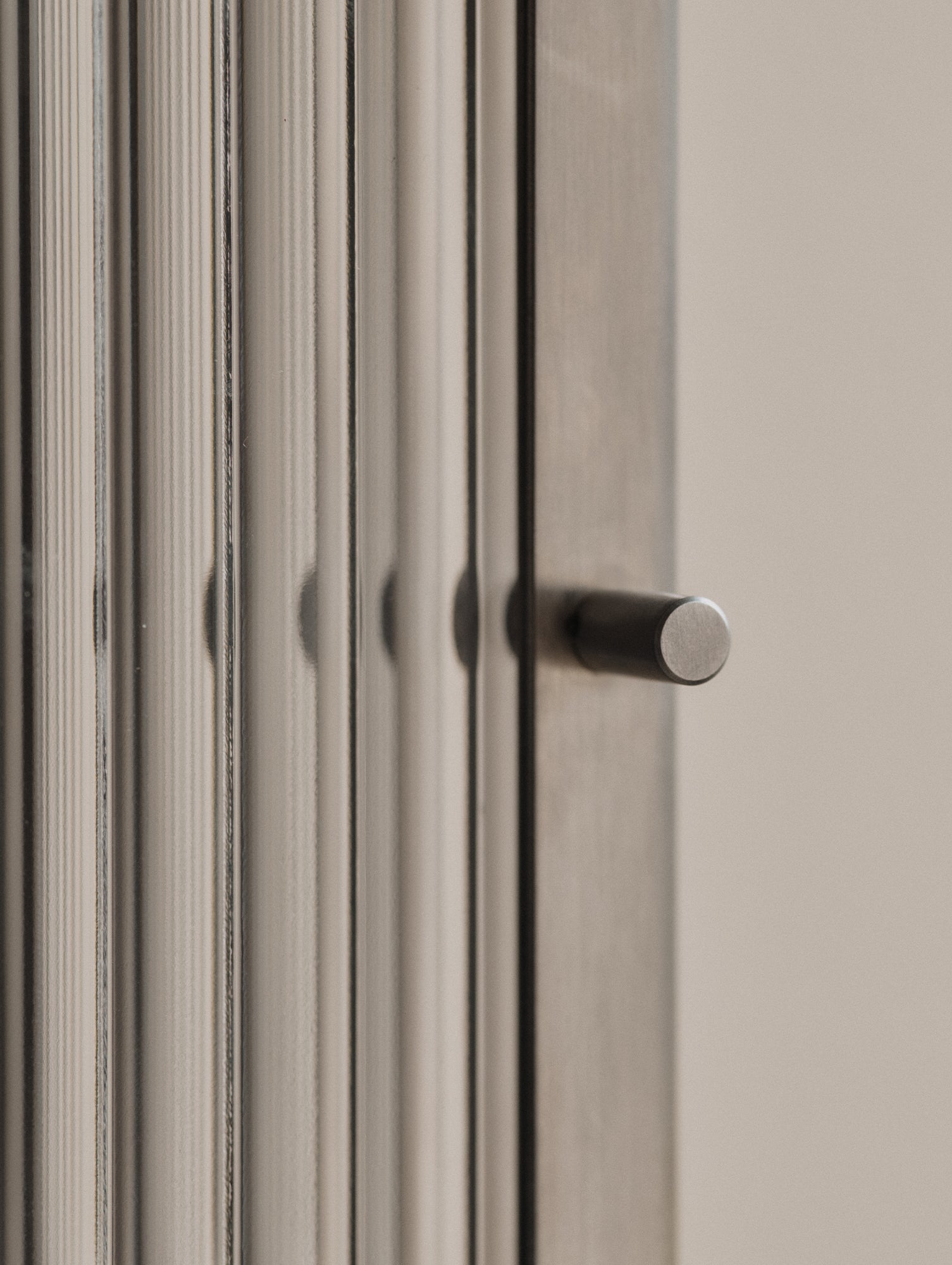 Haze Wall Cabinet - Tall by Ferm Living - Stainless Steel / Reeded Glass