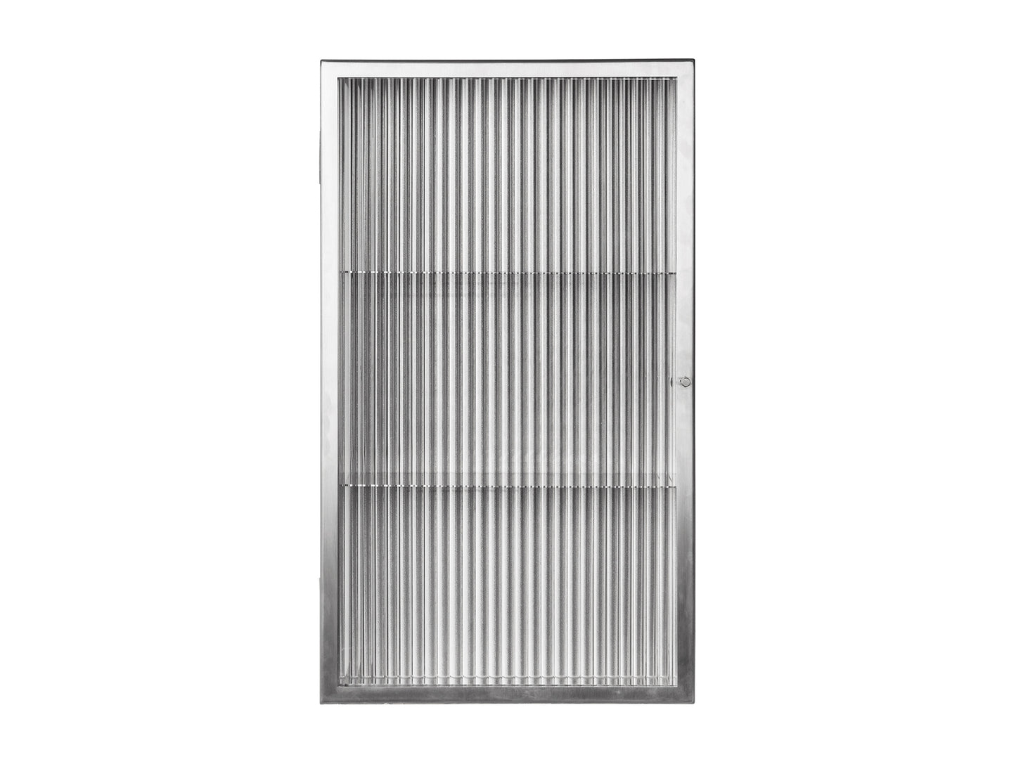 Haze Wall Cabinet by Ferm Living - Stainless Steel / Reeded Glass