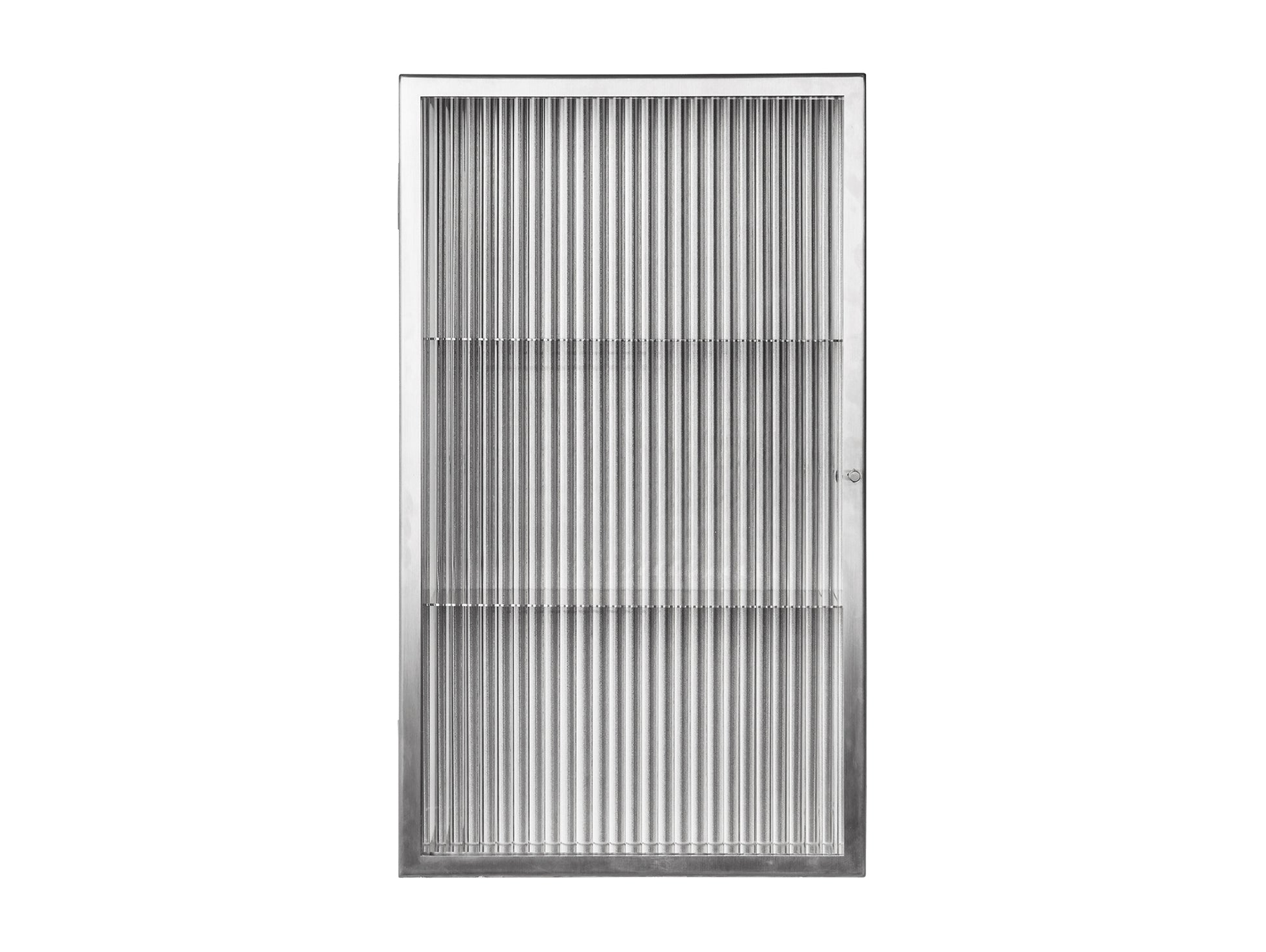 Haze Wall Cabinet by Ferm Living - Stainless Steel / Reeded Glass