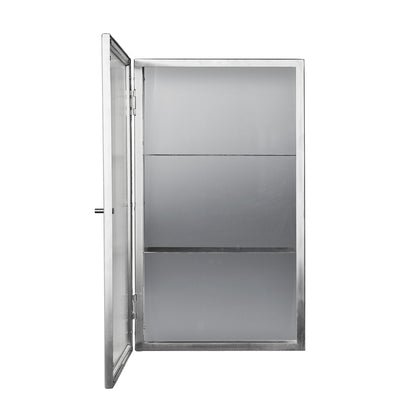 Haze Wall Cabinet by Ferm Living - Stainless Steel / Reeded Glass