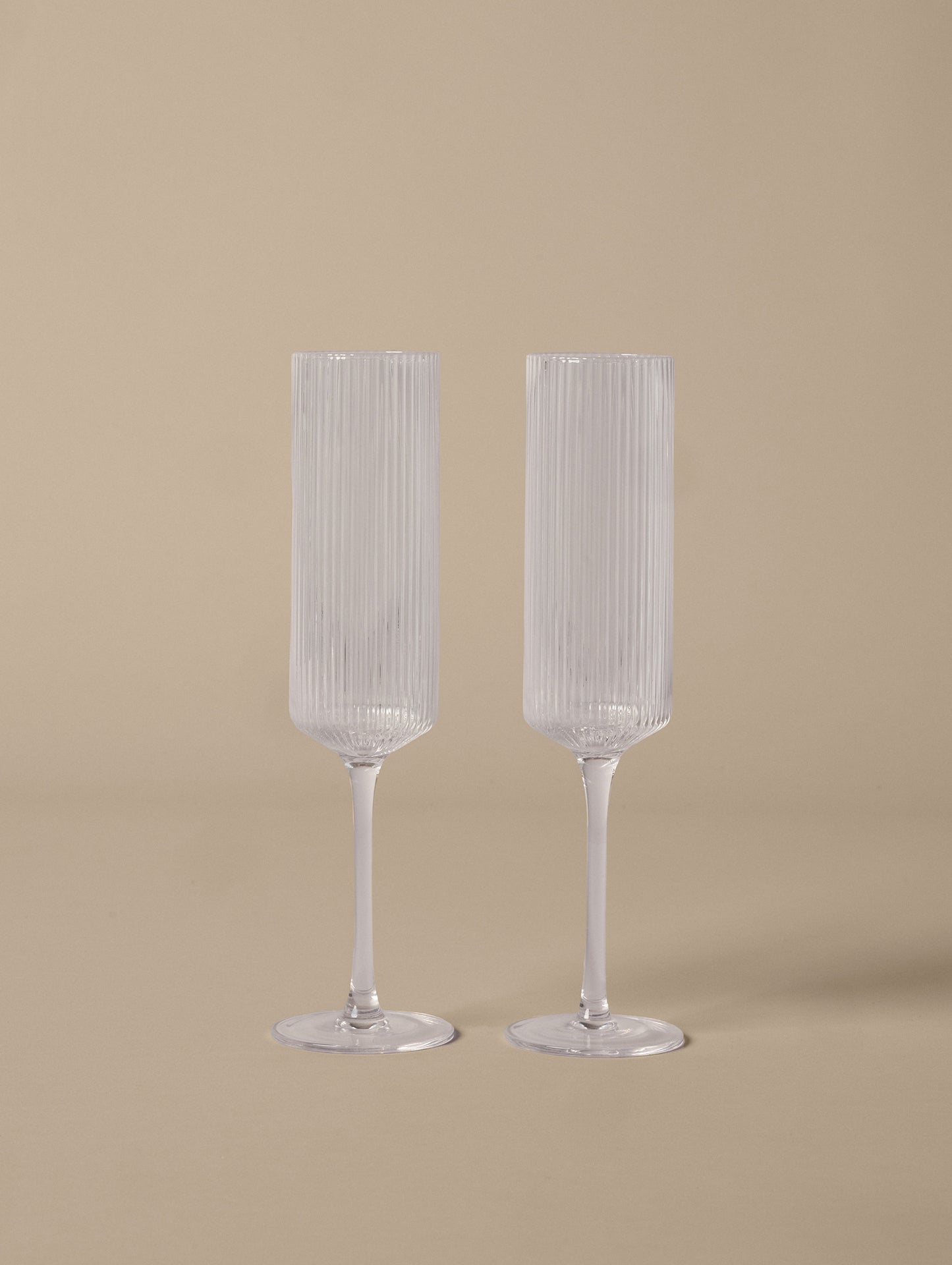 Ripple Champagne Flutes - Set of 2 (Clear) by Ferm Living