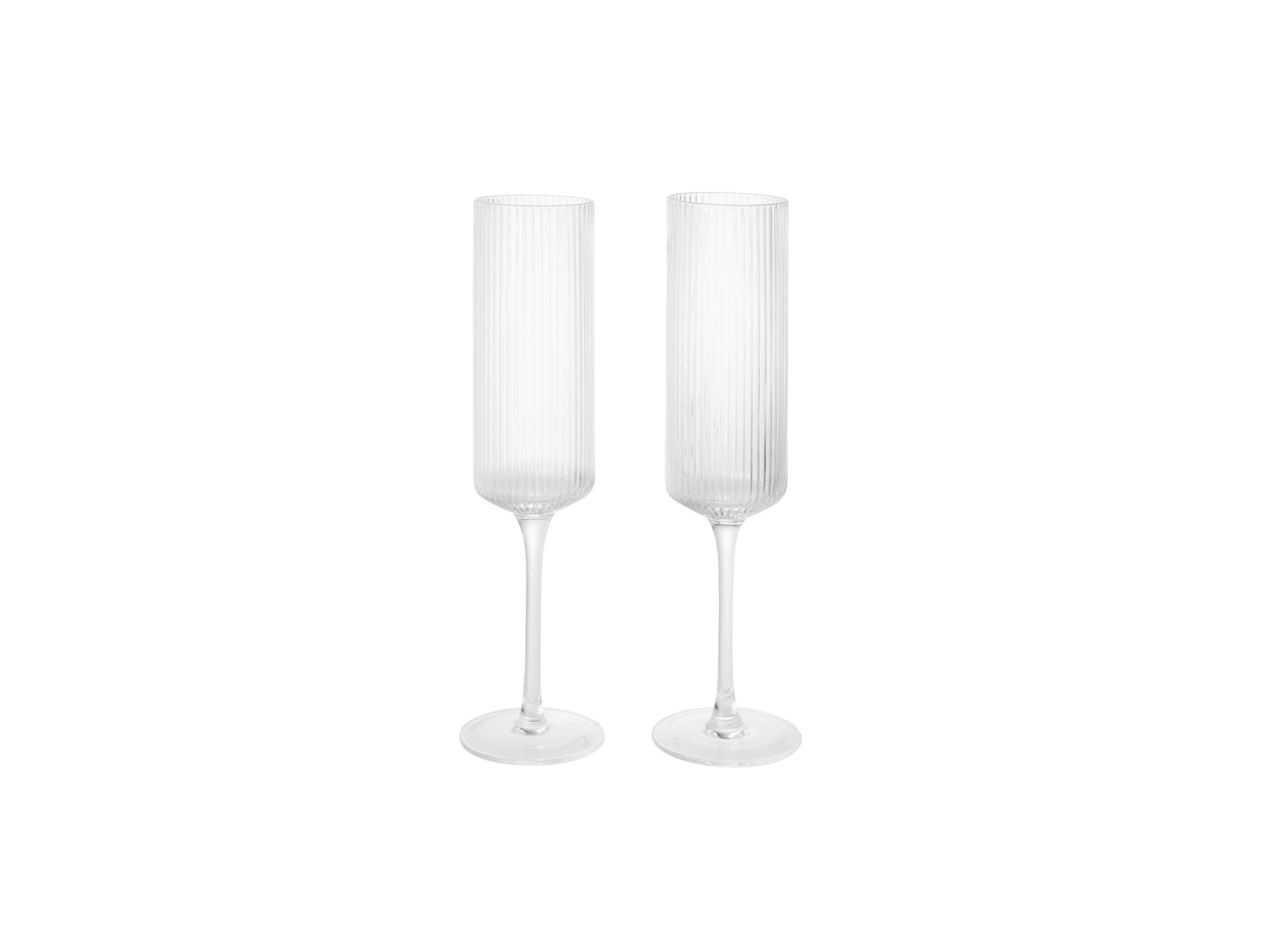 Ripple Champagne Flutes - Set of 2 (Clear) by Ferm Living