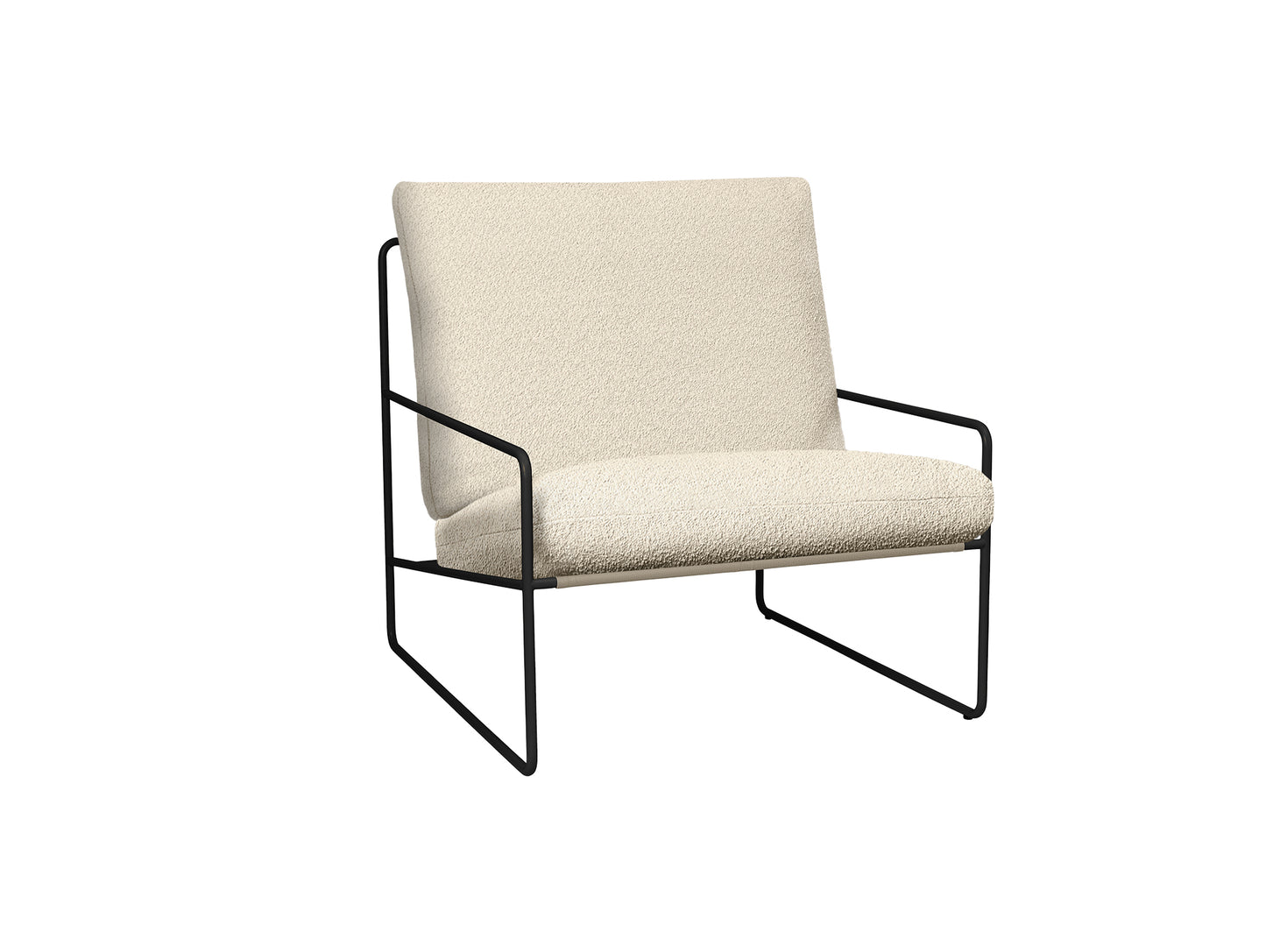 Desert 1-Seater Sofa by Ferm Living - Black Frame / Pure Boucle