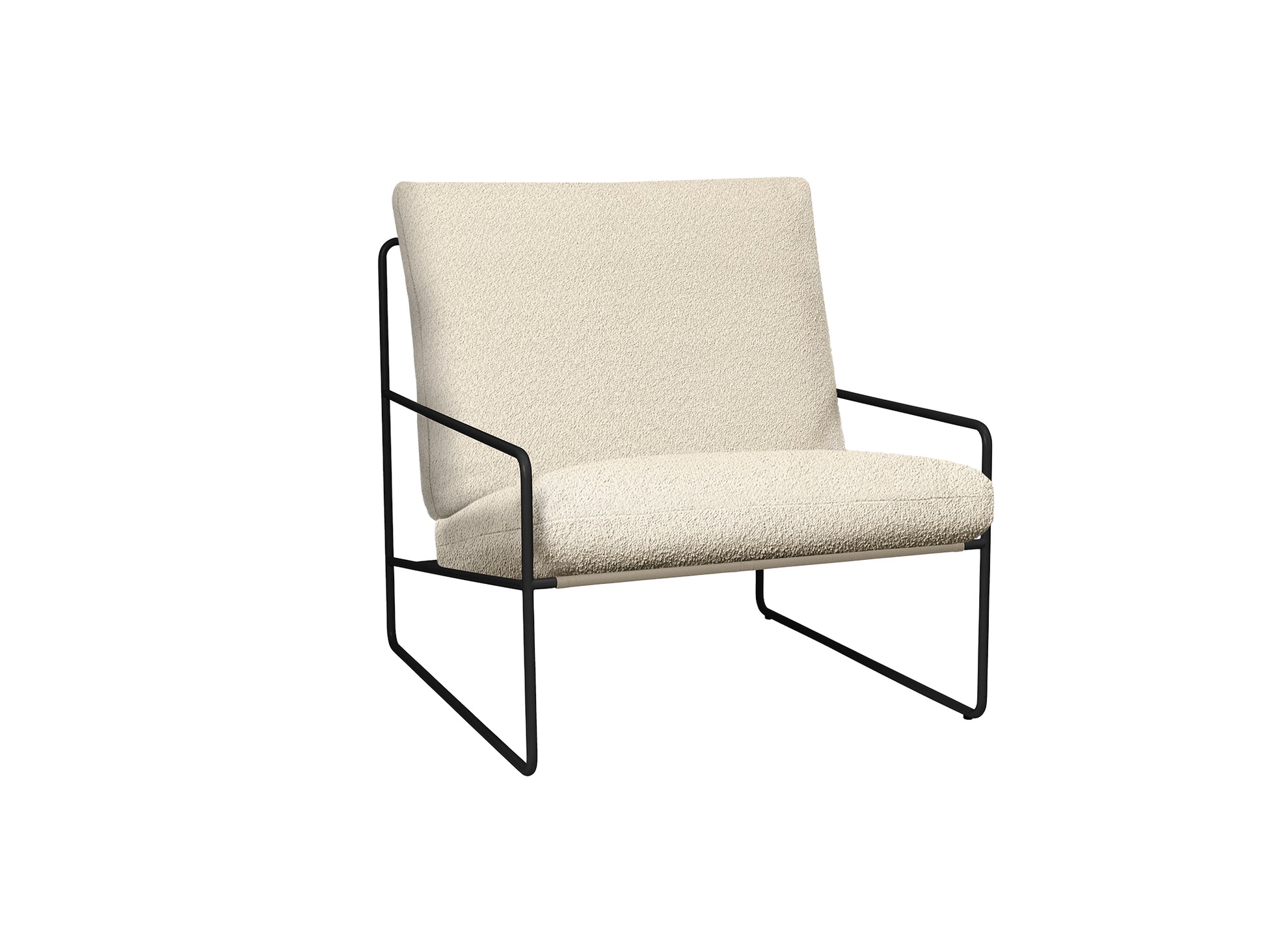 Desert 1-Seater Sofa by Ferm Living - Black Frame / Pure Boucle