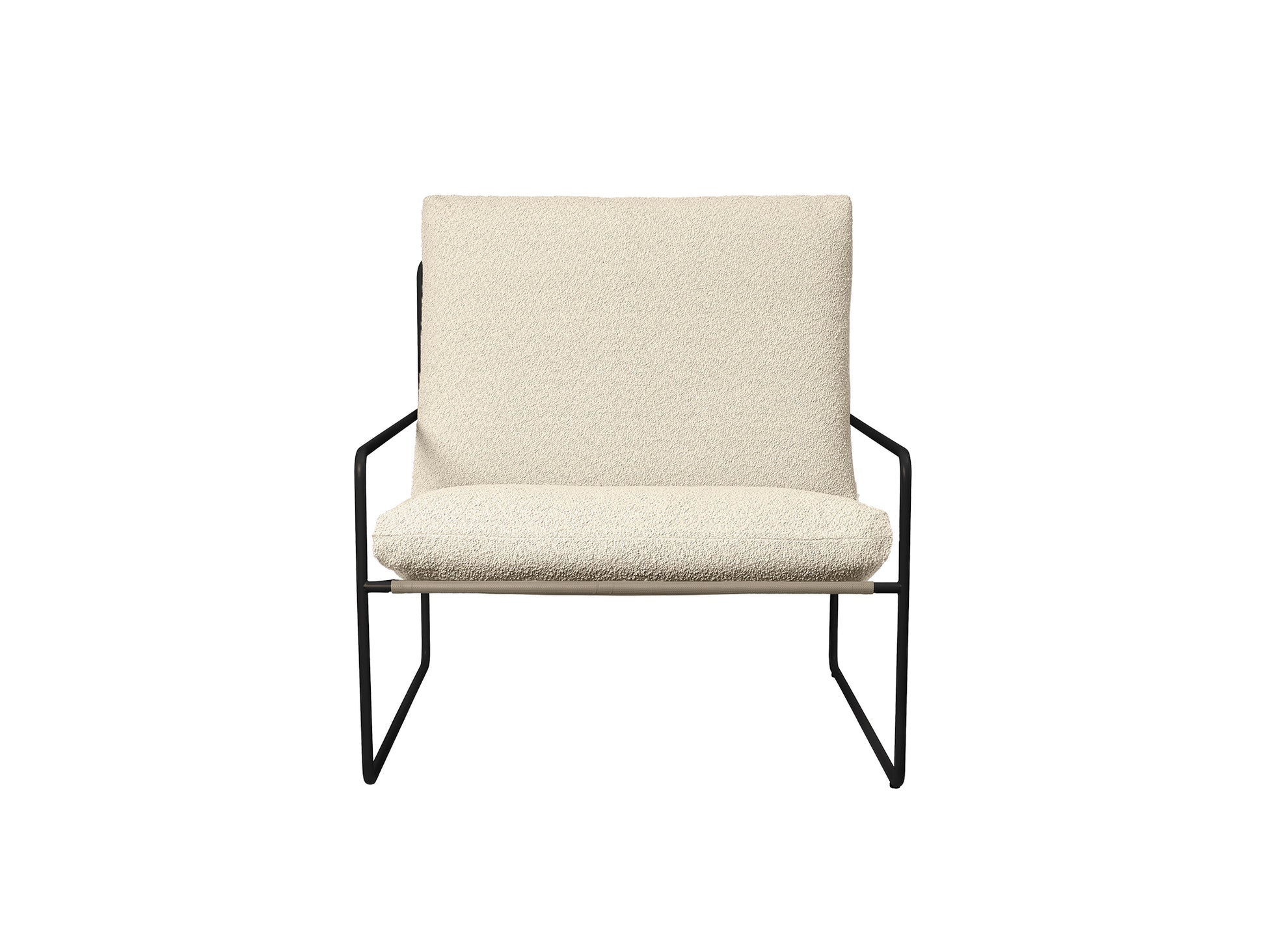 Desert 1-Seater Sofa by Ferm Living - Black Frame / Pure Boucle