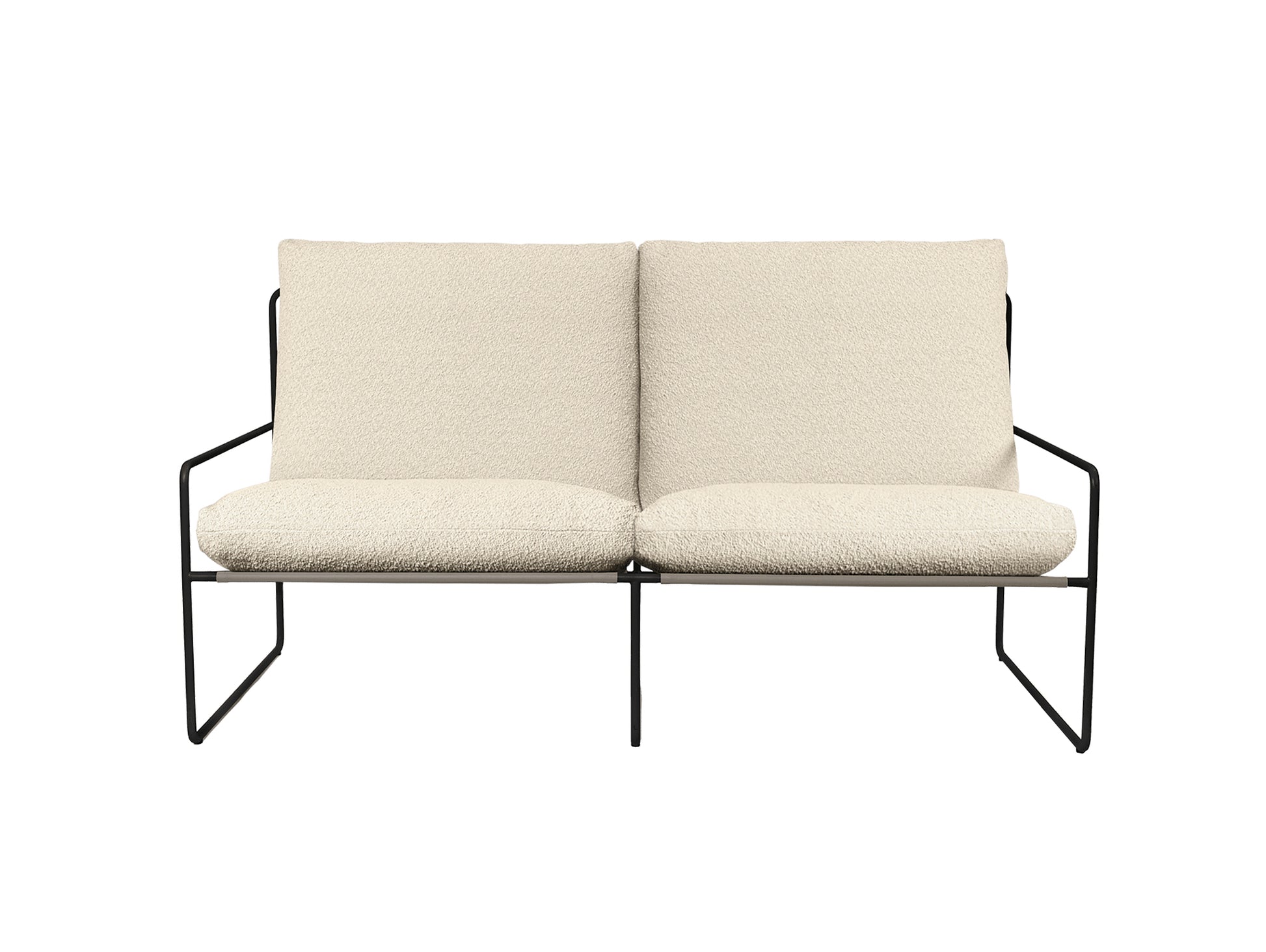 Desert 2-Seater Sofa by Ferm Living - Black Frame / Pure Boucle
