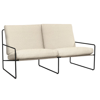 Desert 2-Seater Sofa by Ferm Living - Black Frame / Pure Boucle