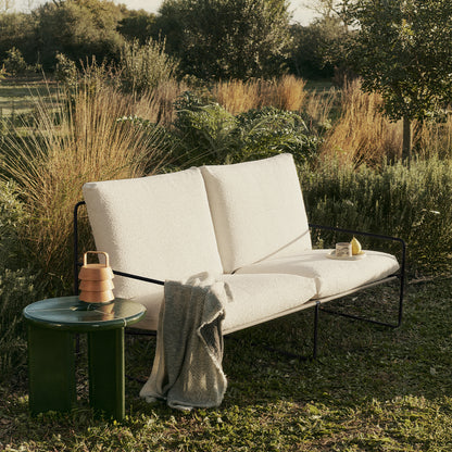 Desert 2-Seater Sofa by Ferm Living - Black Frame / Pure Boucle