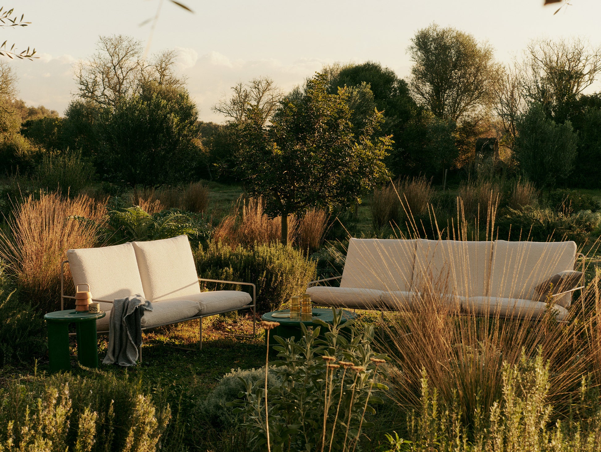 Desert 2-Seater Sofa by Ferm Living - Cashmere Frame / Off White