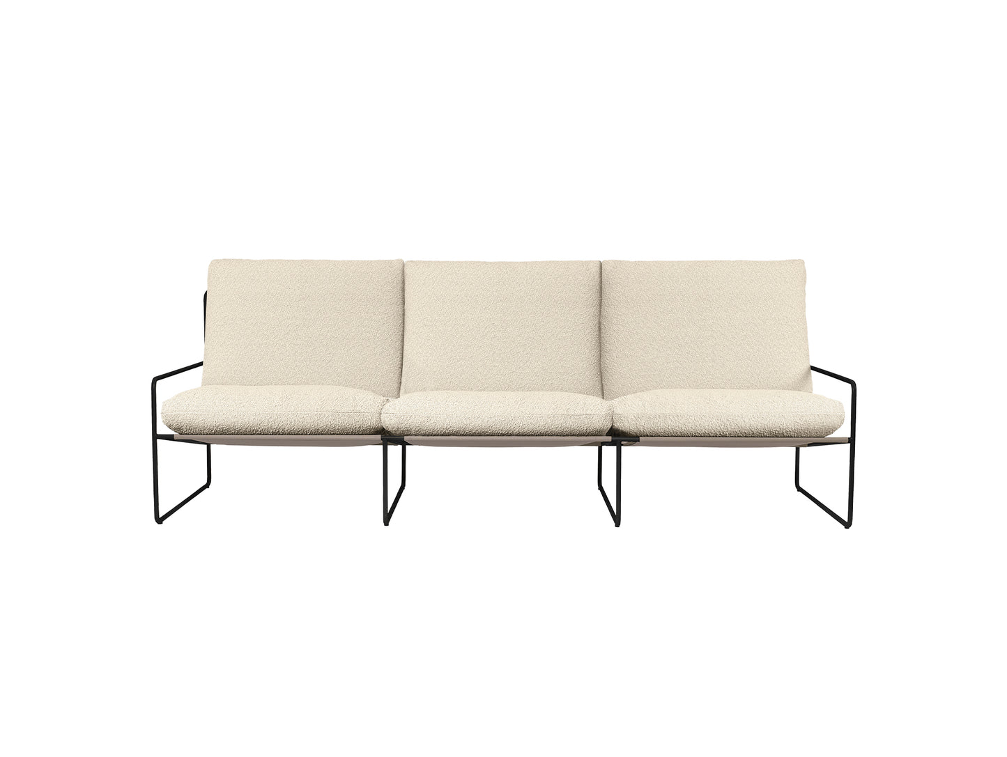 Desert 3-Seater Sofa by Ferm Living - Black Frame / Pure Boucle
