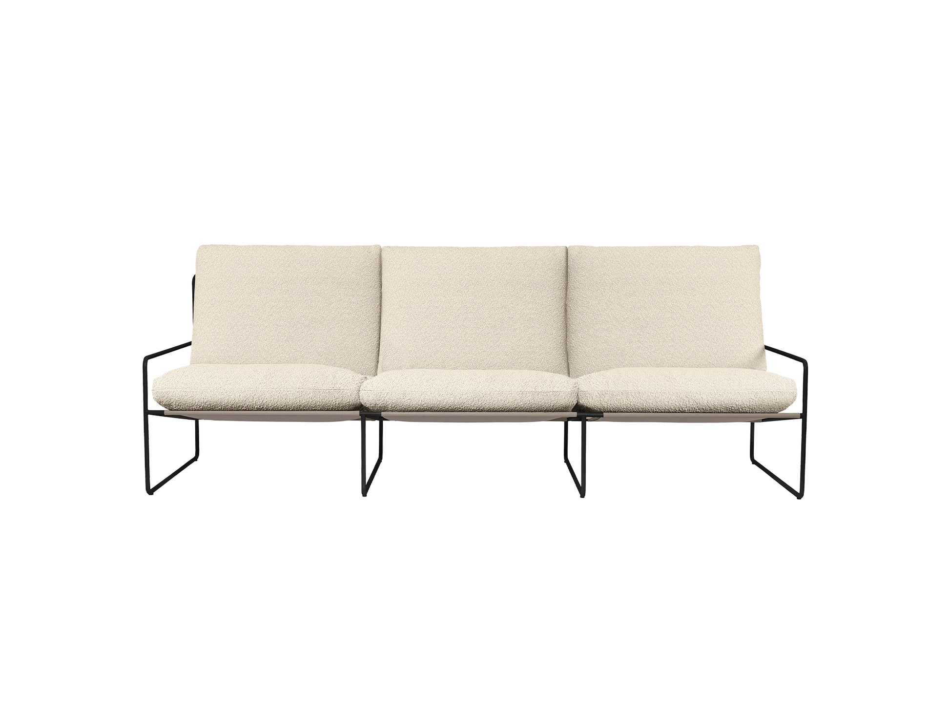 Desert 3-Seater Sofa by Ferm Living - Black Frame / Pure Boucle