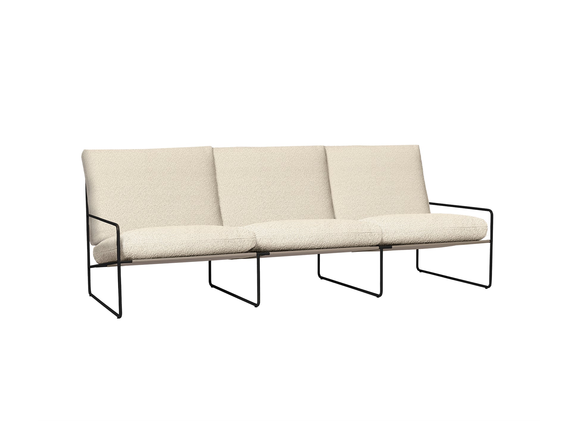 Desert 3-Seater Sofa by Ferm Living - Dark Frame / Pure Boucle