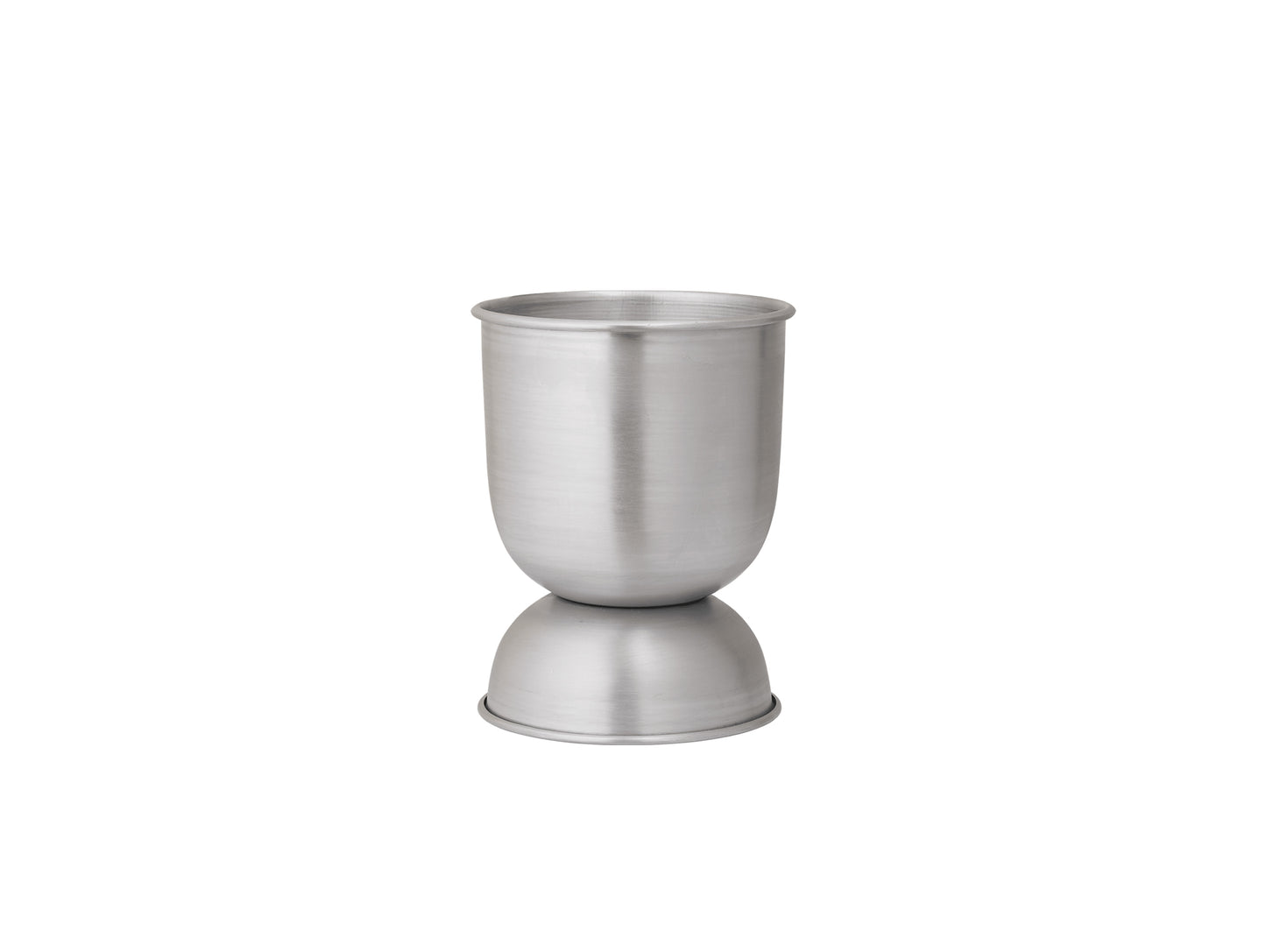 Hourglass Pots by Ferm Living - Extra Small / Brushed Aluminium