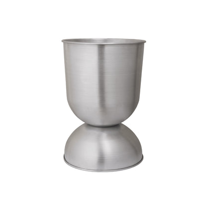 Hourglass Pots by Ferm Living - Large / Brushed Aluminium
