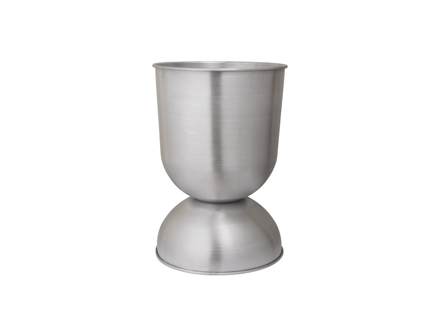 Hourglass Pots by Ferm Living - Large / Brushed Aluminium