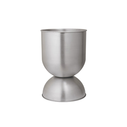Hourglass Pots by Ferm Living - Medium / Brushed Aluminium