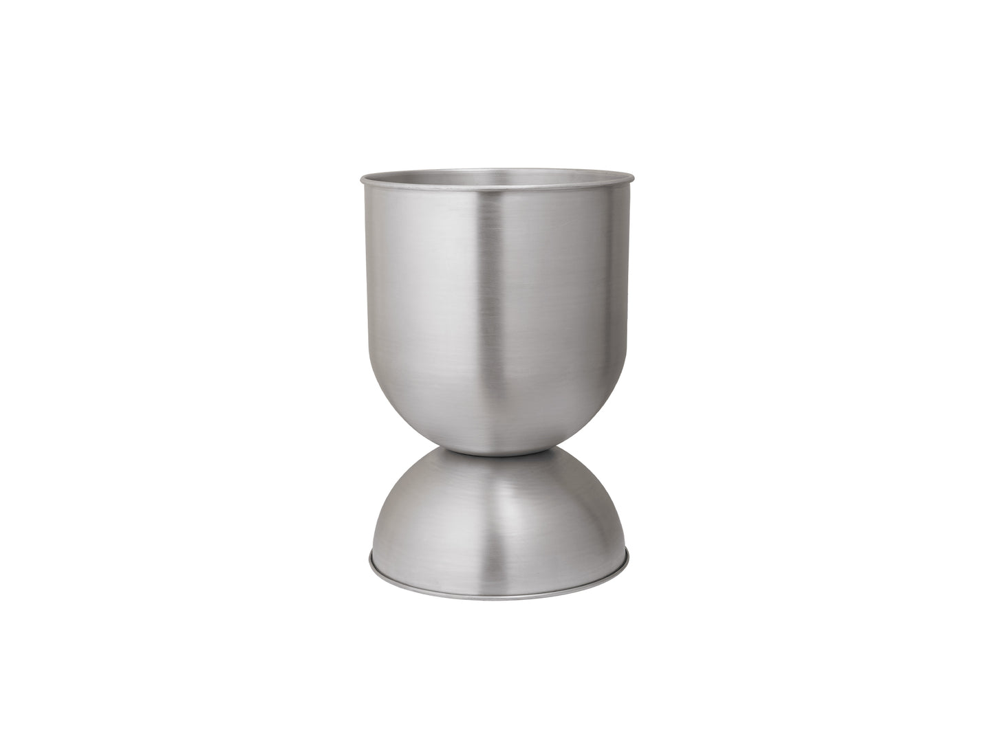 Hourglass Pots by Ferm Living - Medium / Brushed Aluminium
