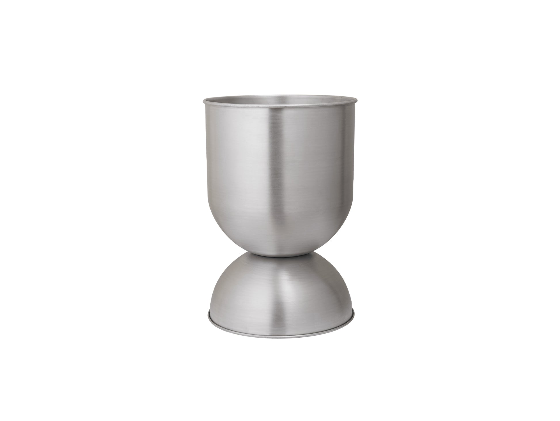 Hourglass Pots by Ferm Living - Medium / Brushed Aluminium