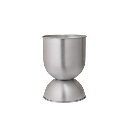 Hourglass Pots by Ferm Living - Small / Brushed Aluminium