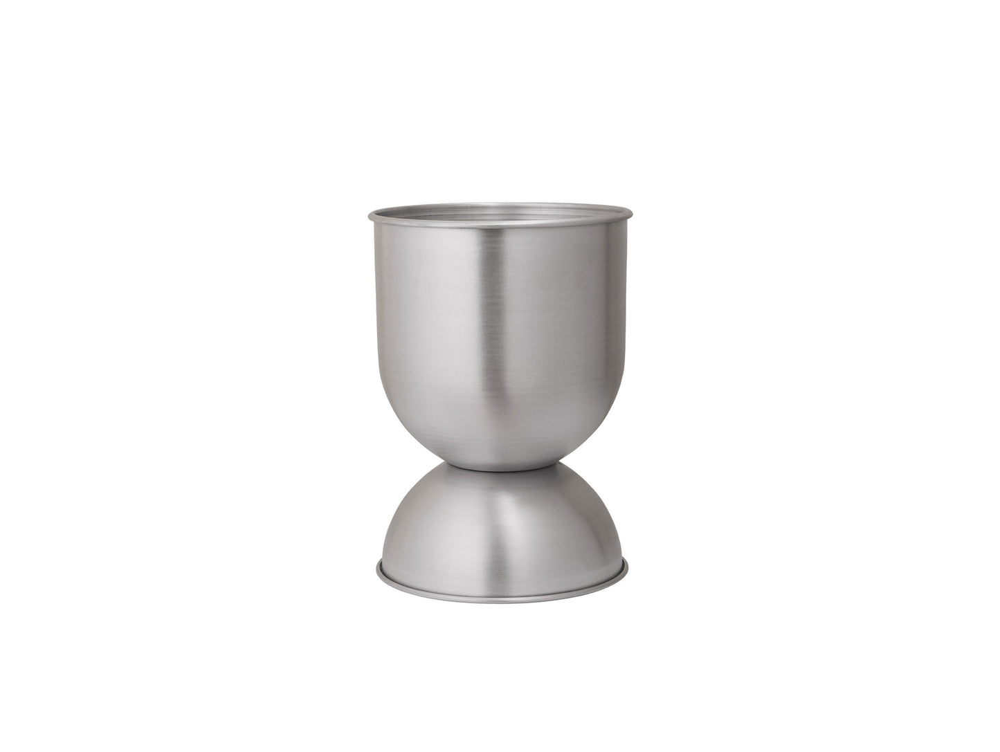 Hourglass Pots by Ferm Living - Small / Brushed Aluminium