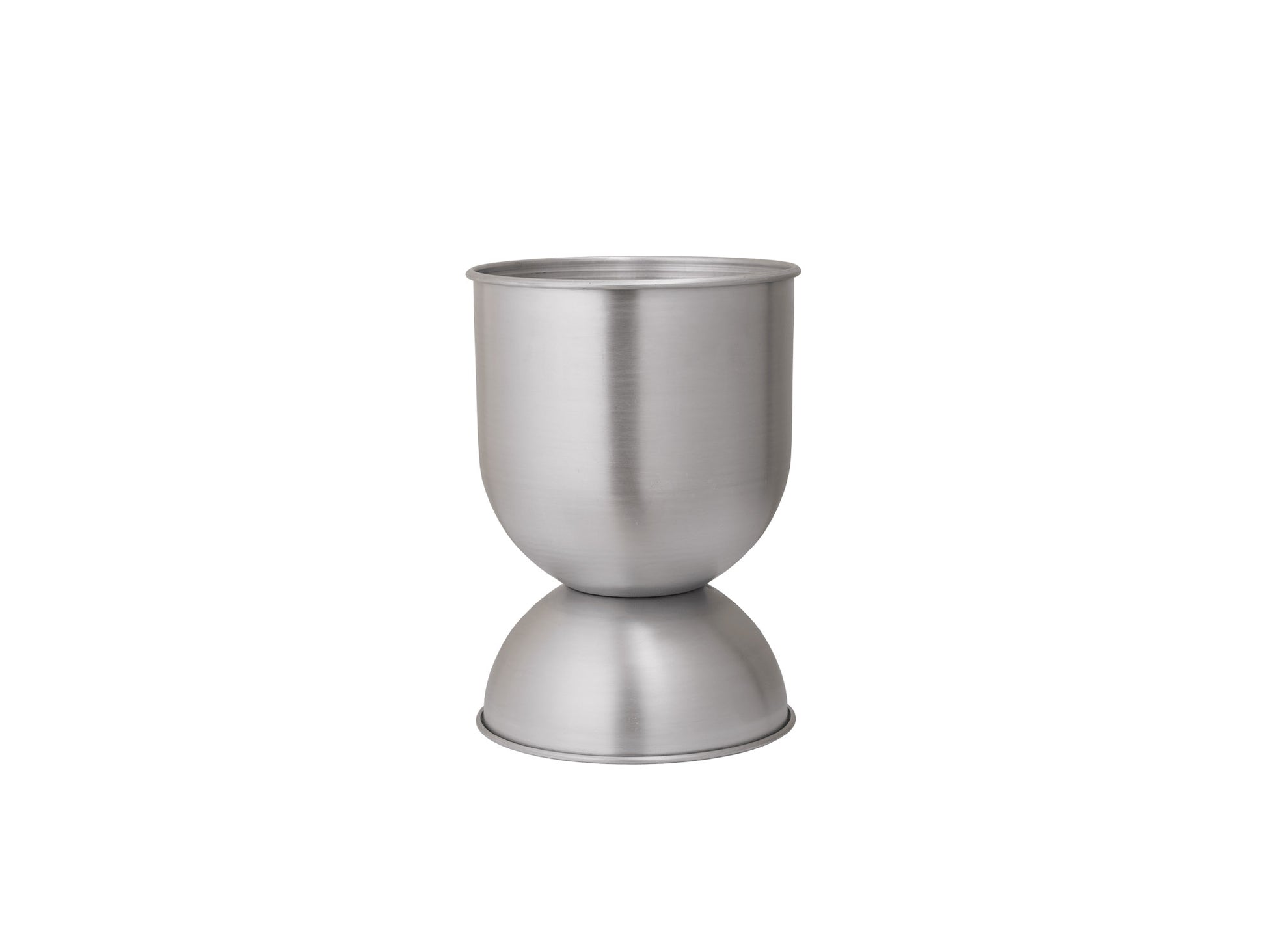 Hourglass Pots by Ferm Living - Small / Brushed Aluminium
