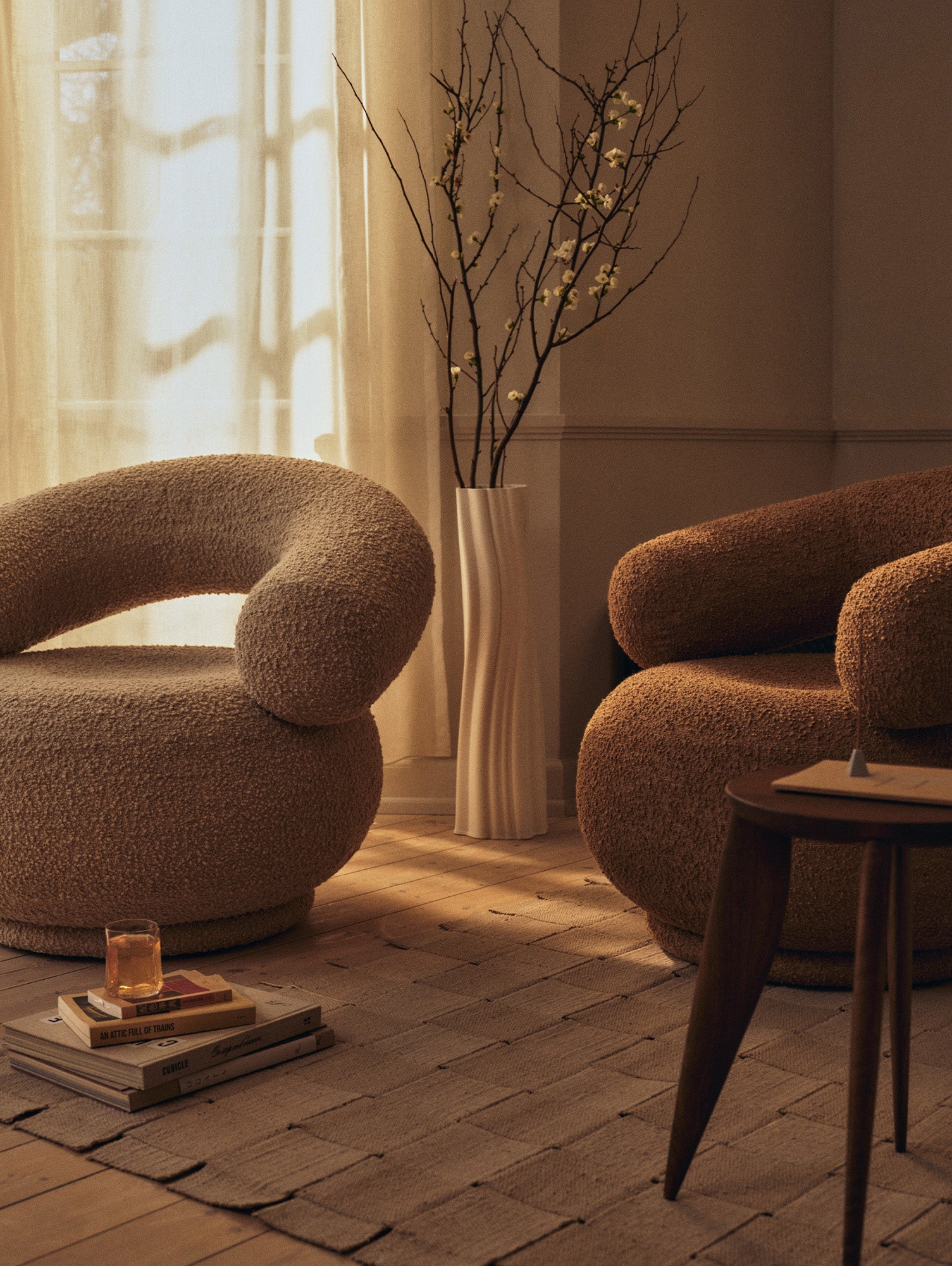 Orbo Lounge Chair by Ferm Living - Raw Boucle