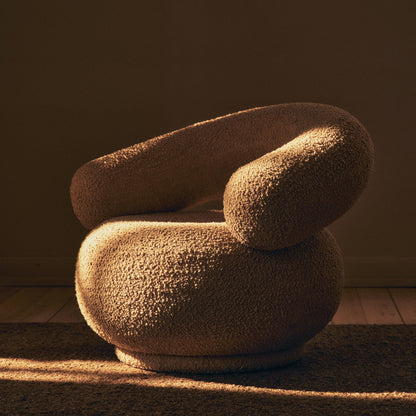 Orbo Lounge Chair by Ferm Living - Raw Boucle