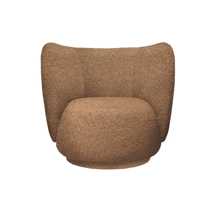 Rico Lounge Chair by Ferm Living - Regular Base / Raw Bouclé Tan