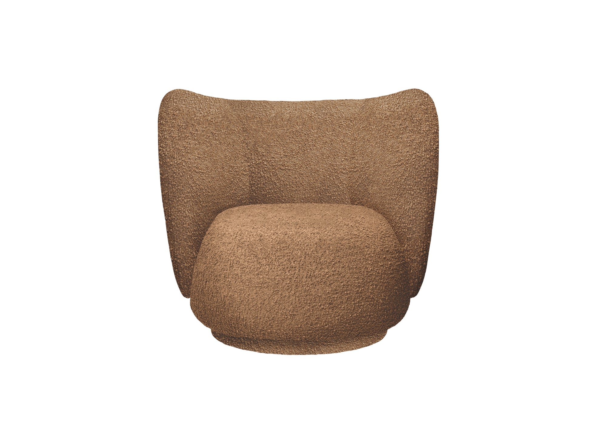 Rico Lounge Chair by Ferm Living - Regular Base / Raw Bouclé Tan