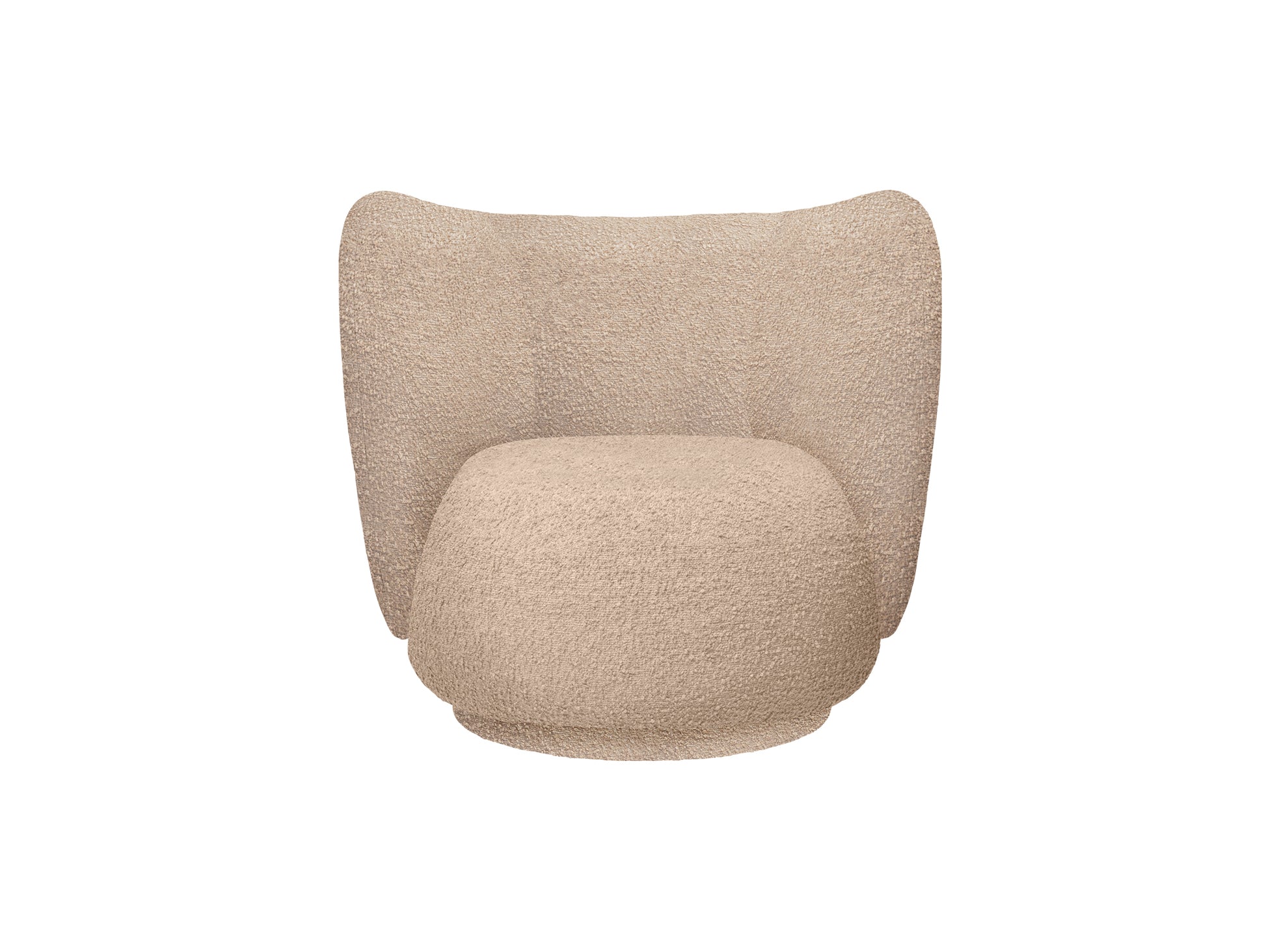 Rico Lounge Chair by Ferm Living - Swivel Base / Raw Bouclé Natural