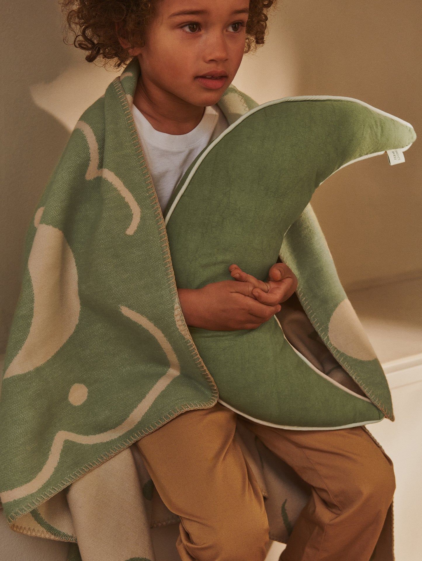 Skye Blanket by Ferm Living - Tea Green / Parchment