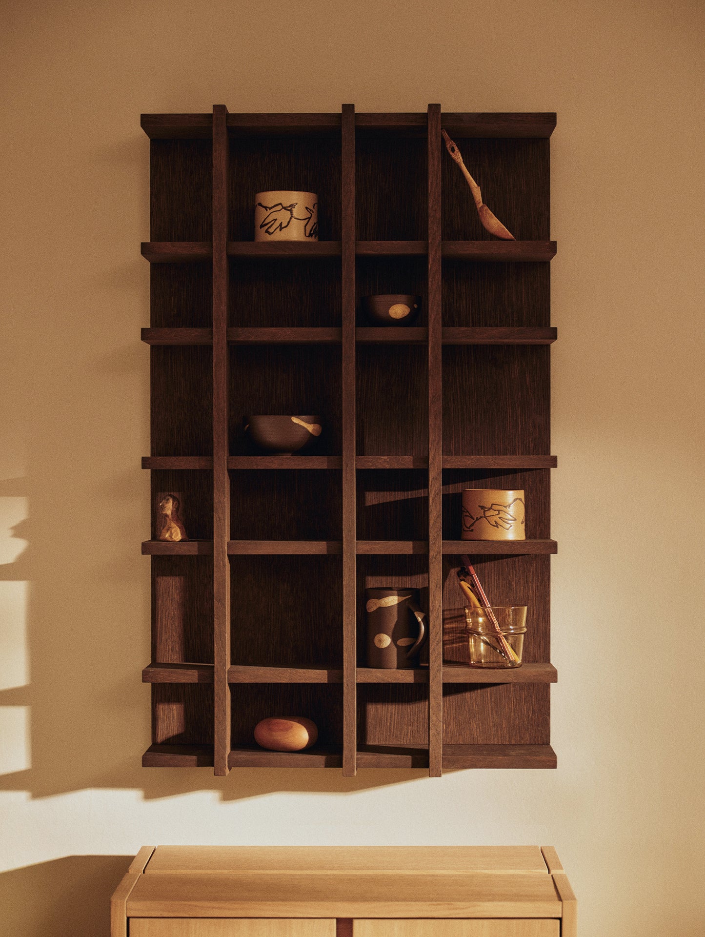 Tilem Shelf by Ferm Living - 4x6 / Dark Stained Oak