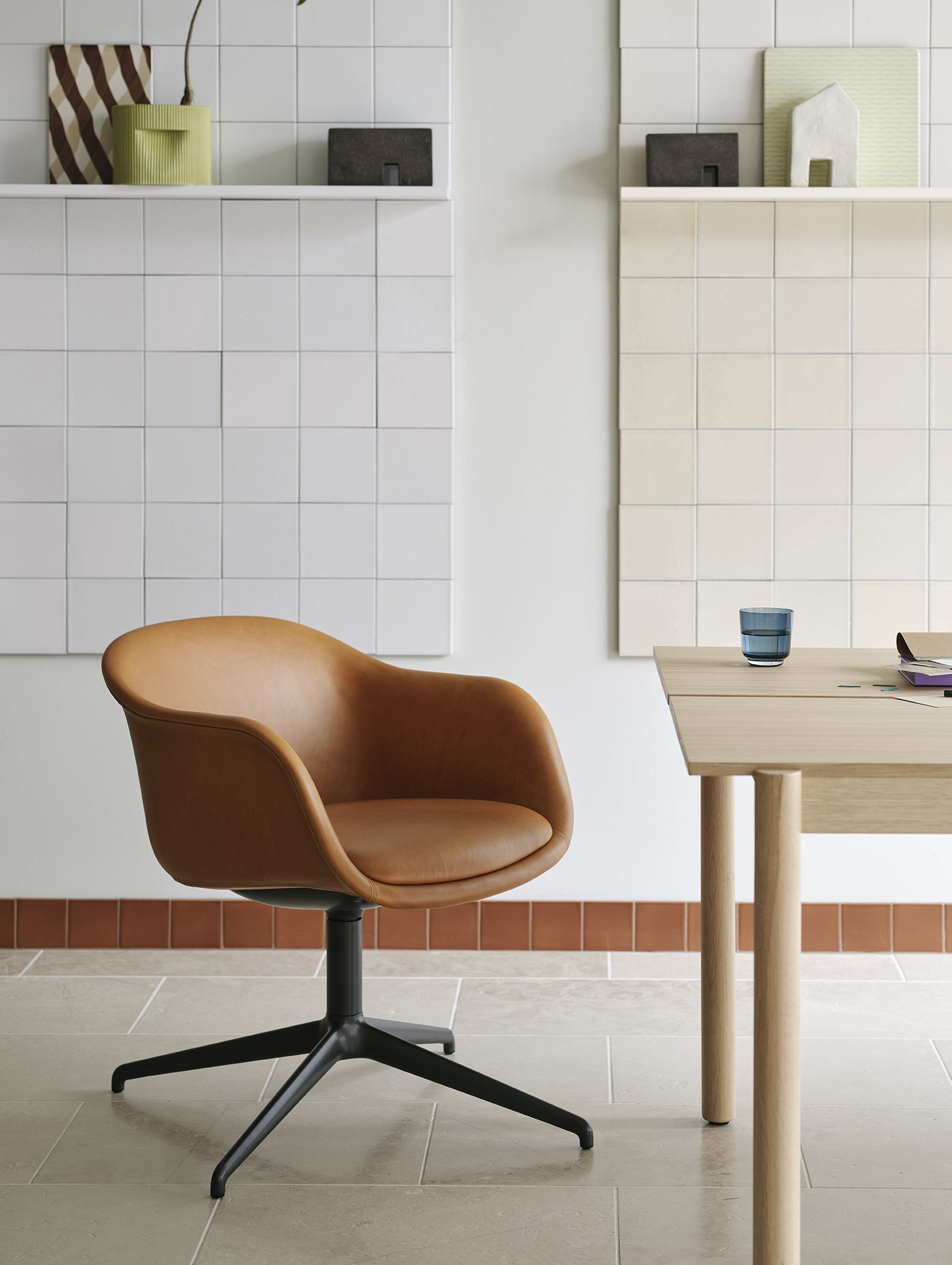 Fiber Conference Armchair with Swivel Base - Main Image