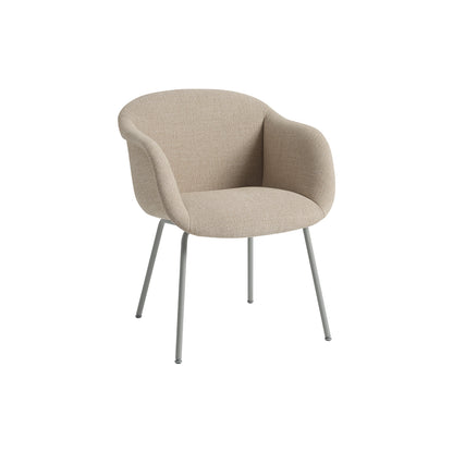 Fiber Soft Armchair with Tube Base by Muuto - Grey Base / Ecriture 240