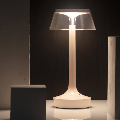 Bon Jour Unplugged Portable Lamp by Flos - French Rose / Transparent Crown