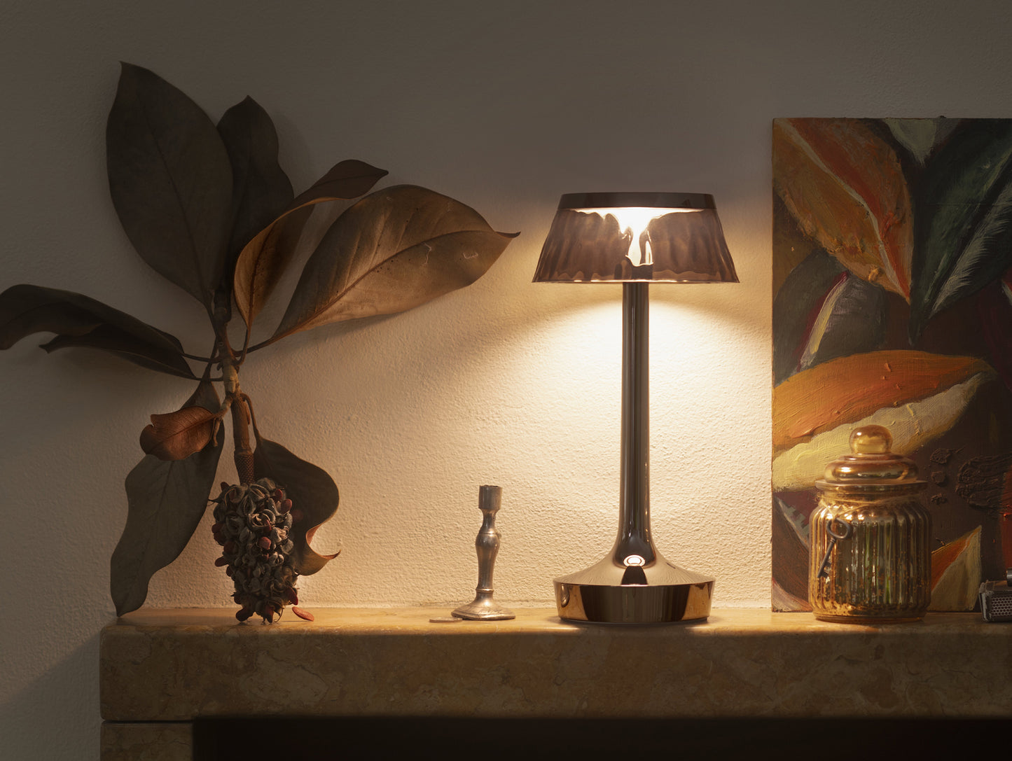Bon Jour Unplugged Portable Lamp by Flos - Copper / Fumée Crown